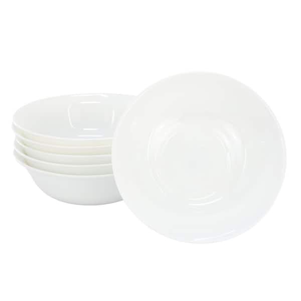 Gibson Ultra Gibson Ultra White Shadow 6 Piece 24 fl. oz. Opal Glass Cereal Bowl Set