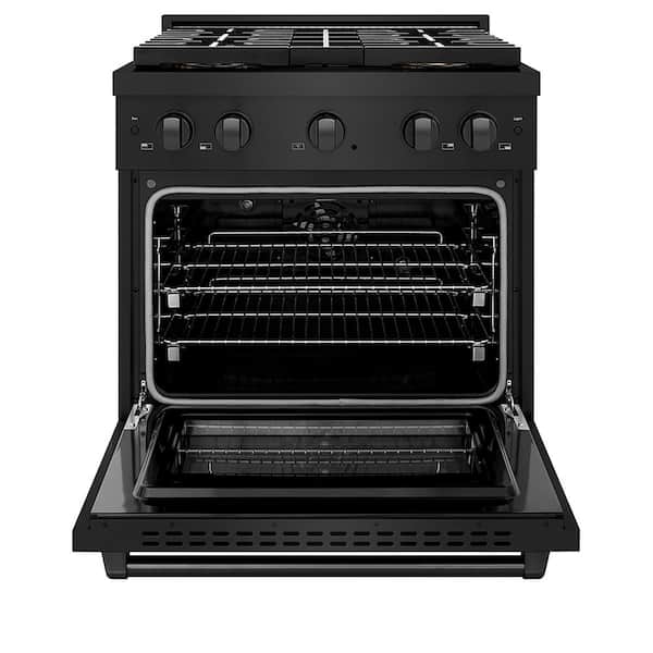30 in. 4.2 cu. ft. Paramount Dual Fuel Range with 4-Burner DuoPro Cooktop and Electric Oven in Black Stainless
