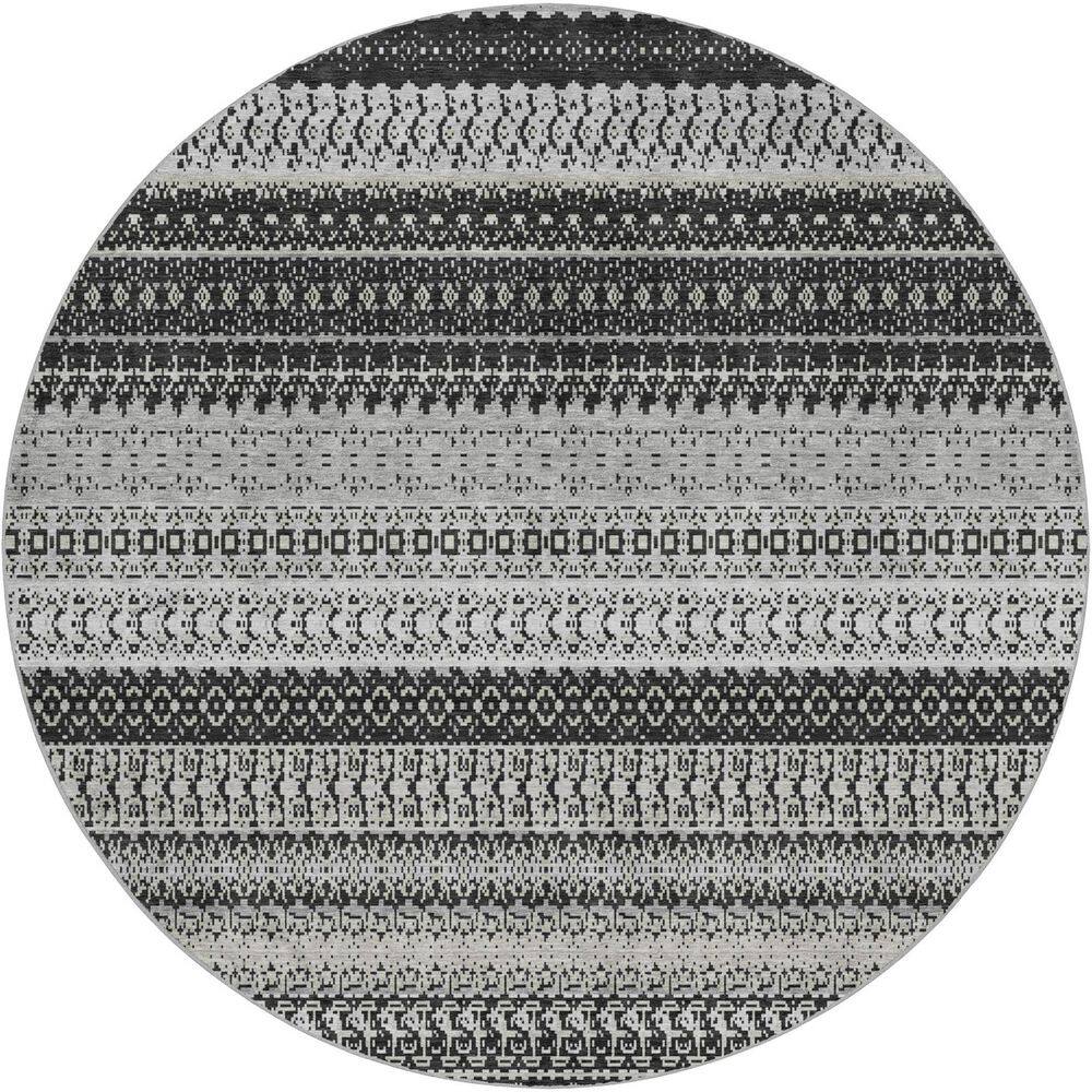Dream Shag Premium Machine Washable Abstract ADS576 Black 8 ft. x 8 ft. Round Rug price history on PriceWatchPro