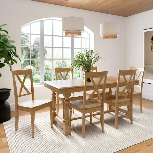 新品未使用 bush de brunt E-table タン tan Bush Furniture Sterling Squire Trestle Dining Table with 6 Cross