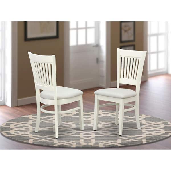 East West Furniture Oak Linen Fabric Upholstered Wood Chairs With Cushion, Set of 2