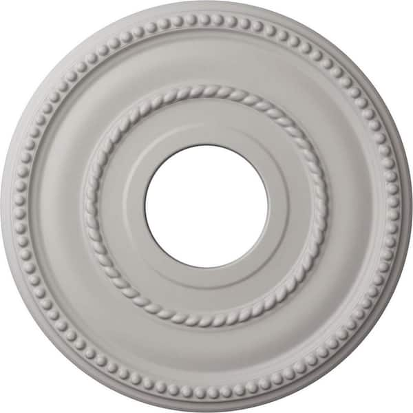 Ekena Millwork 3/4 in. x 12-1/8 in. x 12-1/8 in. Polyurethane Valeriano Ceiling Medallion, Ultra Pure White