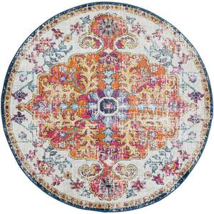 Demeter Ivory 5 ft. 3 in. Round Area Rug