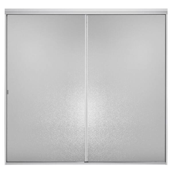 STERLING Standard 59 in. x 56-7/16 in. Framed Sliding Tub/Shower Door in Silver with Handle