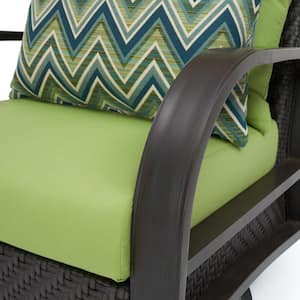 Barcelo Estate 16-Piece Wicker Patio Conversation Set with Sunbrella Ginkgo Green Cushions