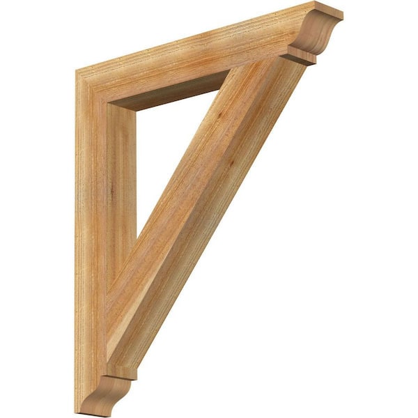 Ekena Millwork 4 in. x 32 in. x 28 in. Western Red Cedar Traditional Rough Sawn Bracket