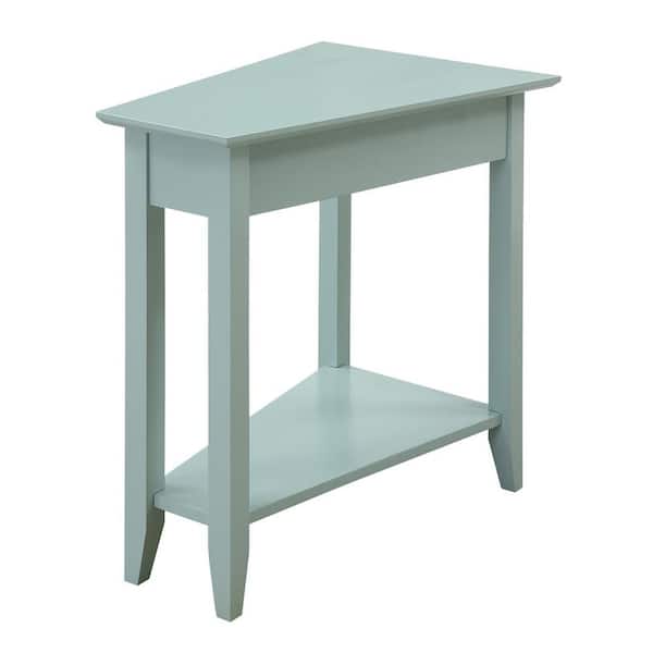 Convenience Concepts American Heritage 24 in. Mint Green Wedge End Table with Shelf