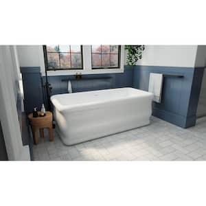 Crest 67 in. L x 31-1/2 in. W x 24-1/2 in. H Freestanding Soaking Acrylic Bathtub in White with Drain