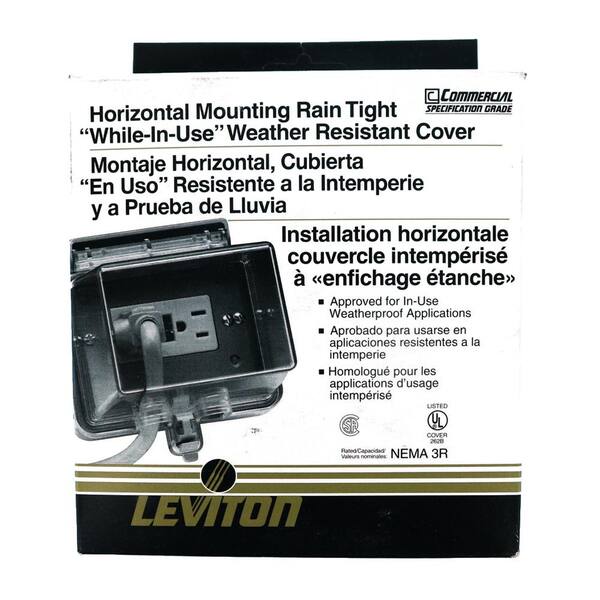 TP Leviton 5997-Cl While-In-Use Raintight 1-Gang Weather-Resistant Cover 