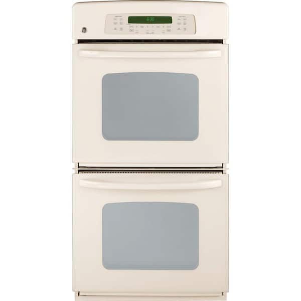 GE 27 in. Double Electric Wall Oven Self-Cleaning in Bisque