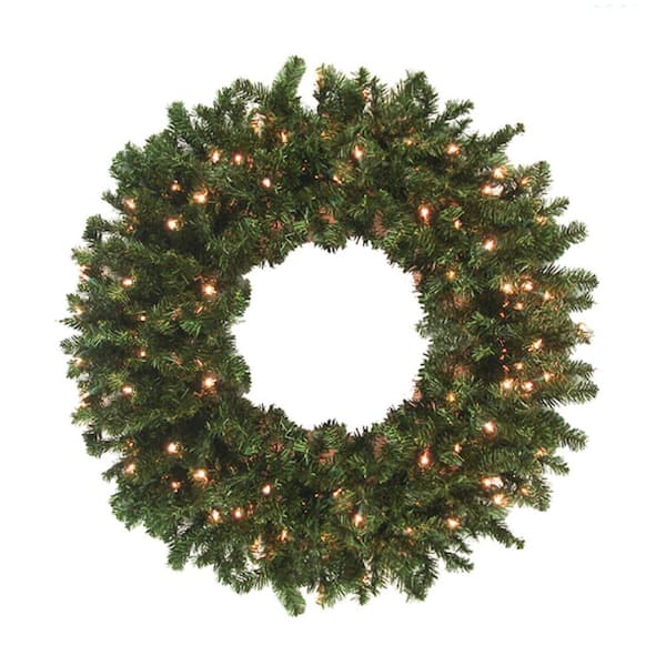 Northlight 12 ft. Pre-Lit High Sierra Pine Commercial Artificial Christmas Wreath with Clear Lights