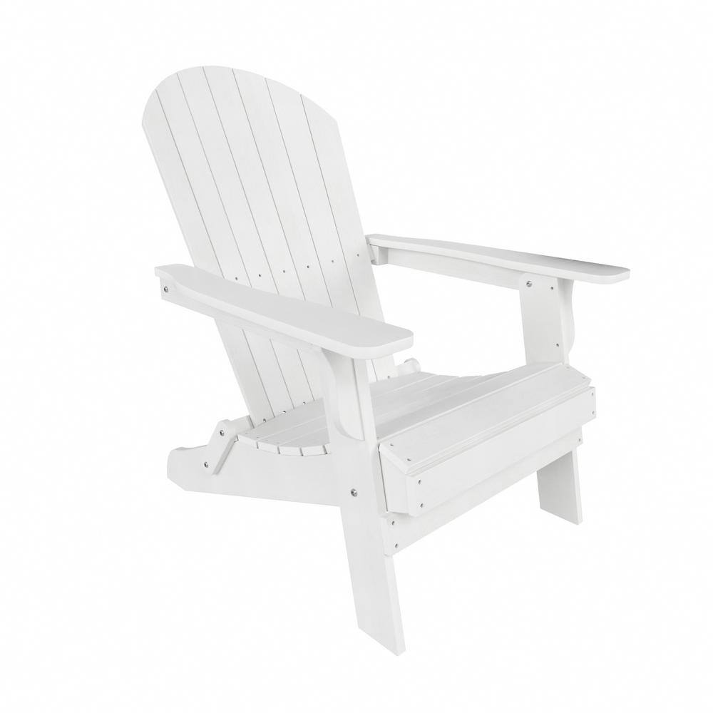 WESTIN OUTDOOR Vineyard 2Piece White Plastic Folding Adirondack Chair