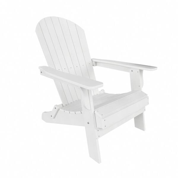 Westin Outdoor Vineyard 2 Piece White Plastic Folding Adirondack Chair Outdoor Patio Hips With 2 