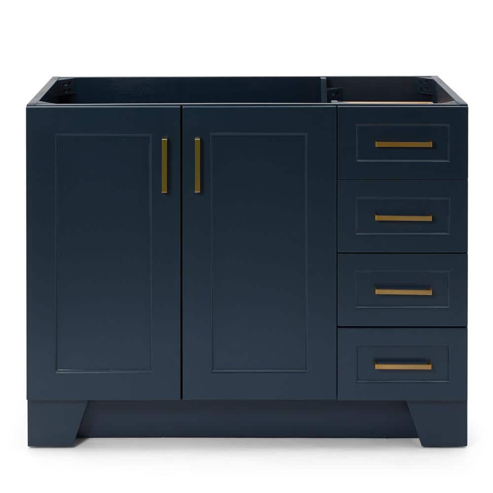 Midnight Blue Wood Freestanding Single Bathroom Vanity Base