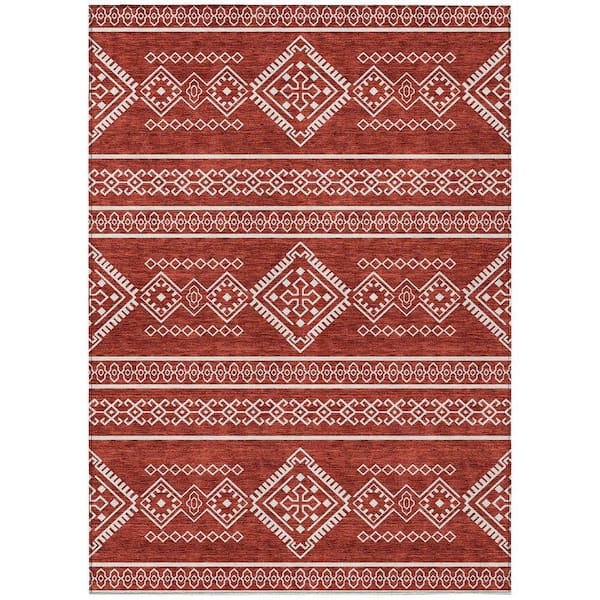 Chantille Machine Washable Indoor/Outdoor Abstract ACN901 Red 9 ft. x 12 ft. Area Rug