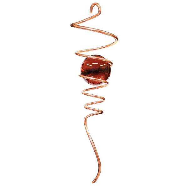 Iron Stop Copper Spiral Tail with Amber Ball Wind Spinner Accessory