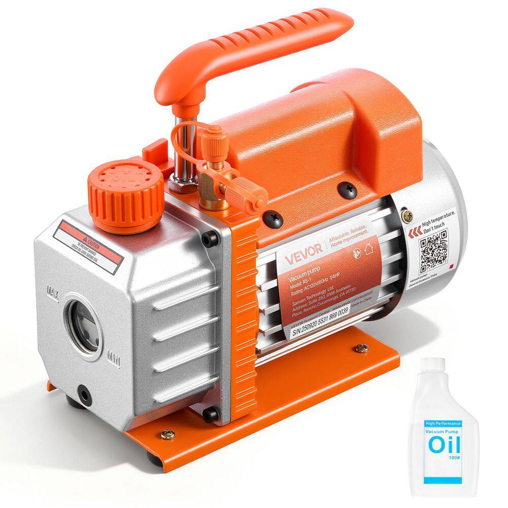 Vacuum Pump, 3.5 CFM 1/4 HP, HVAC Single Stage Rotary Vane AC Vacuum Pump, for R134a R22 R410a Systems price history on PriceWatchPro