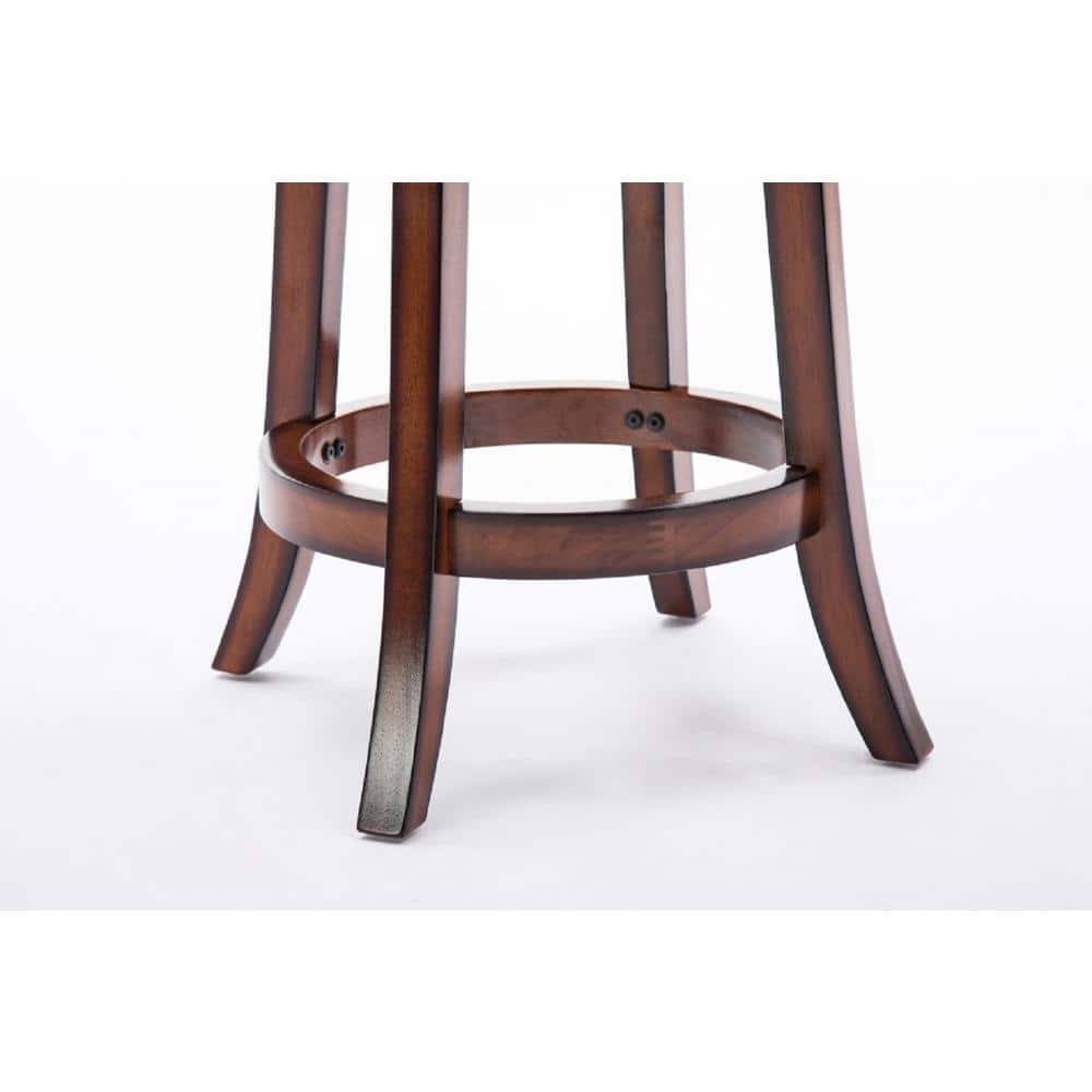 Chestnut Bonded Leather 24" Swivel Counter Stool with High-Density Foam