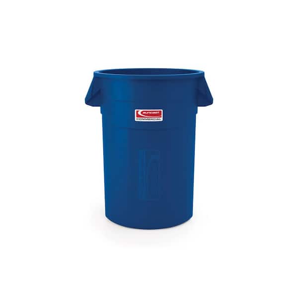 Suncast Commercial 55 Gal. Blue Outdoor Trash Can