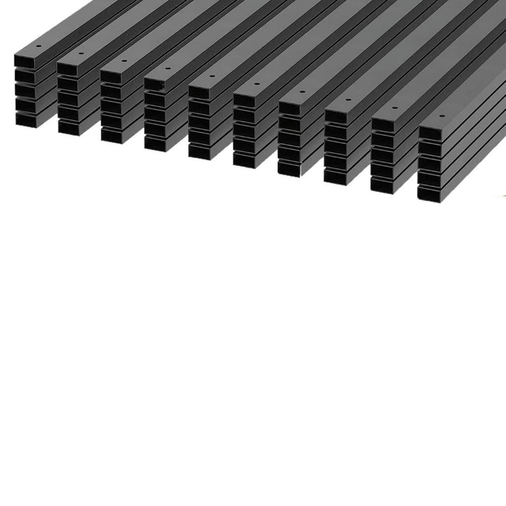 36 in. H x 9.5 in. W Black Metal Stair Railing Kit with 51-Pack Hollow Rectangle Balusters and Screws Aluminum price history on PriceWatchPro