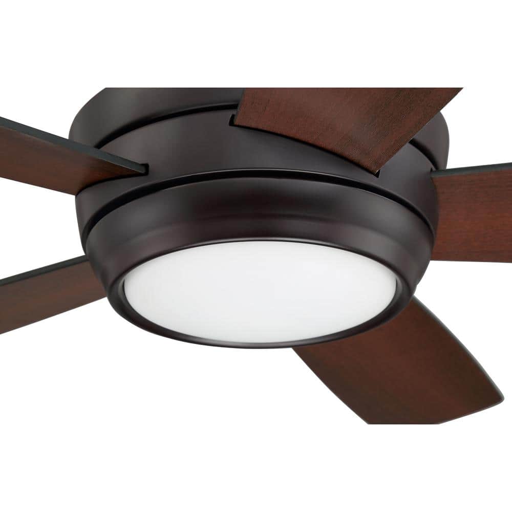 Tempo 44-Inch White Low Profile Ceiling Fan with LED Light and Remote