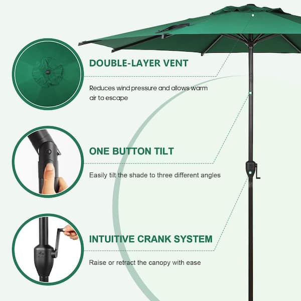 abba patio umbrella button 7.5FT Lyon Outdoor Patio Outdoor Table Umbrella with Push Tilt and Crank Market Umbrella 6 Sturdy Ribs UV Protection Waterproof for Garden Deck Backyard Pool Tan For added convenience Abba Patio 11ft Outdoor Patio