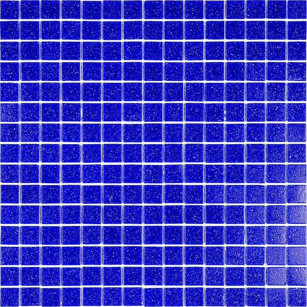 Apollo Tile Dune 4 in. x 6 in. Glossy Cobalt Blue Glass Mosaic Uniform square Wall & Floor Sample Tile (0.13 sq. ft./Piece) (1-Pack)