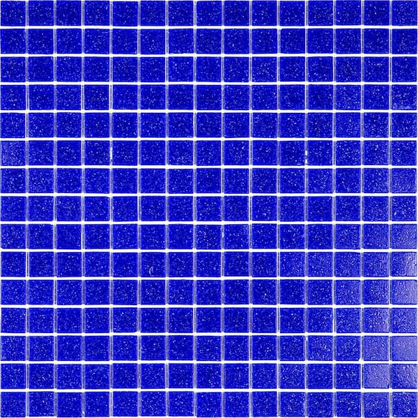 Apollo Tile Dune Glossy Cobalt Blue 12 in. x 12 in. Glass Mosaic Wall and Floor Tile (20 sq. ft./case) (20-pack)