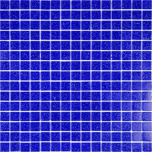 Dune Glossy Cobalt Blue 12 in. x 12 in. Glass Mosaic Wall and Floor Tile (20 sq. ft./case) (20-pack)