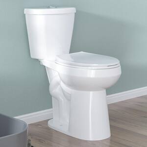 Extra Tall 21 in. 2-Piece Toilet 1.1/1.6 GPF Dual Flush Map Flush 1000g Round Toilet With Soft Close Seat in Bone