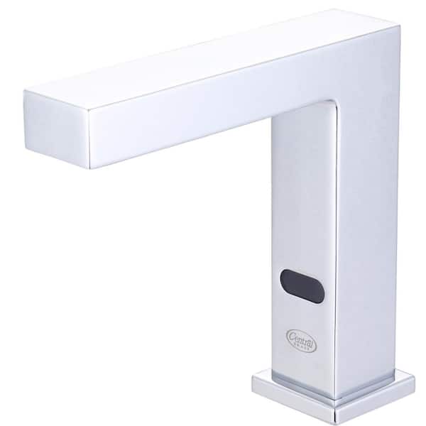 Central Brass Battery Powered Touchless Single-Hole Bathroom Faucet in Chrome