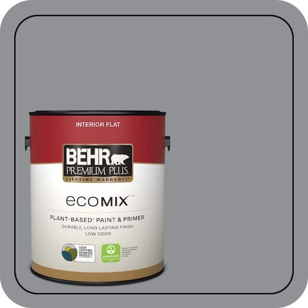 1 gal. #PPU26-05 Flint Gray Flat EcoMix Plant-Based Interior Paint & Primer