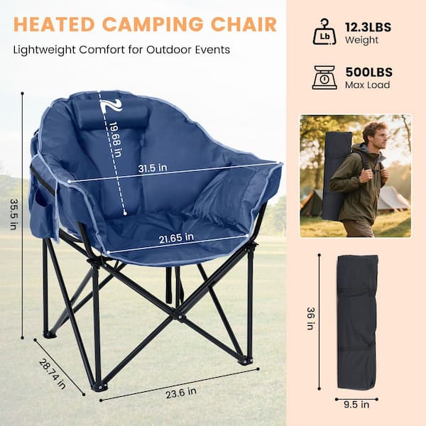 330 Ibs. Steel Foldable Camping Chair Lawn Chair Folding