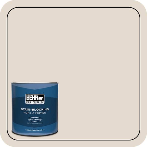 BEHR ULTRA 1 qt. #W-B-720 Oyster Extra Durable Satin Enamel Interior Paint & Primer
