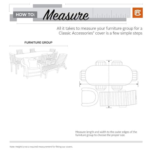 Classic Accessories Veranda 100 in. L x 70 in. D x 35 in. H Full Coverage General Purpose Patio Cover 55-883-041501-00