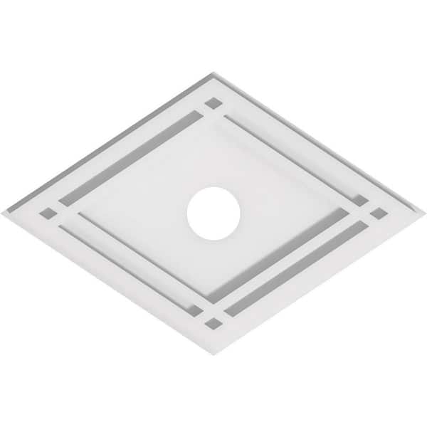 Ekena Millwork 16 in. x 10.62 in. x 1 in. Diamond Architectural Grade PVC Contemporary Ceiling Medallion