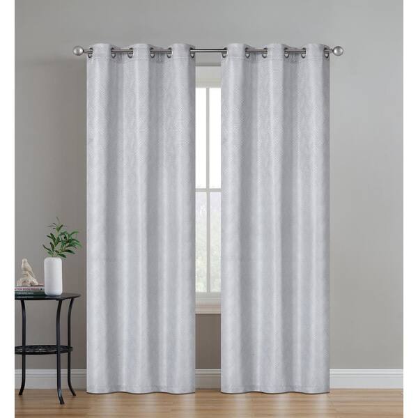 Dainty Home Monte Carlo 76" X 96" Textured Window Panel Pair in Silver