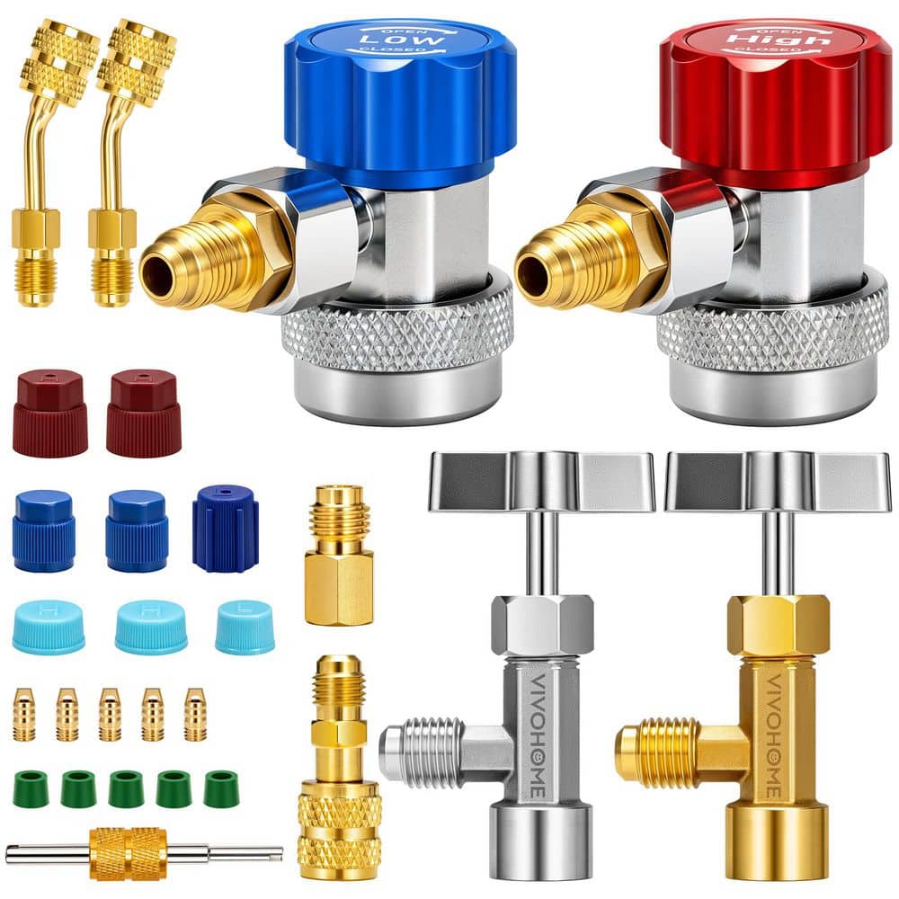 AC R134a Adapter Tool Kit with R134a Quick Couplers, Can Taps, R410a Adapters, Tank Adapter and Valve Core Remover price history on PriceWatchPro
