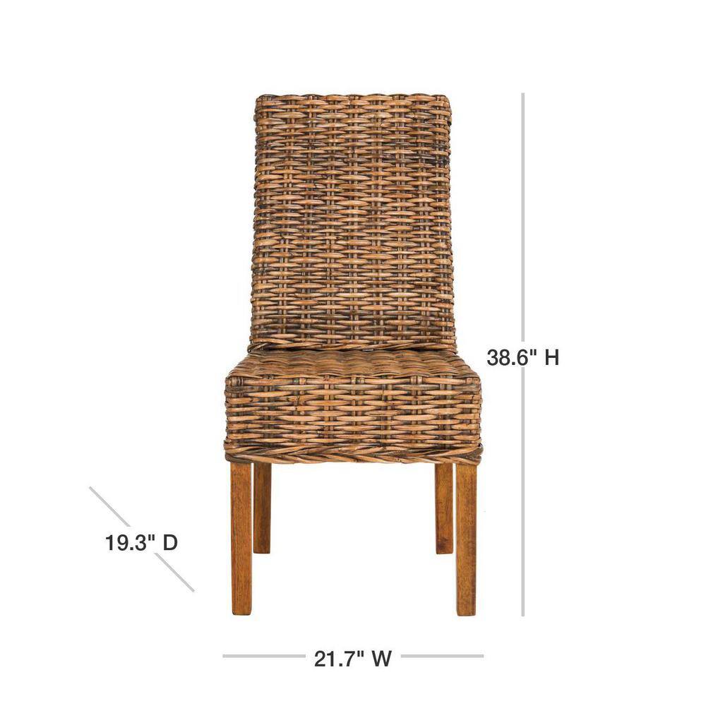 Sanibel High Back Brown Wood and Cane Side Chair