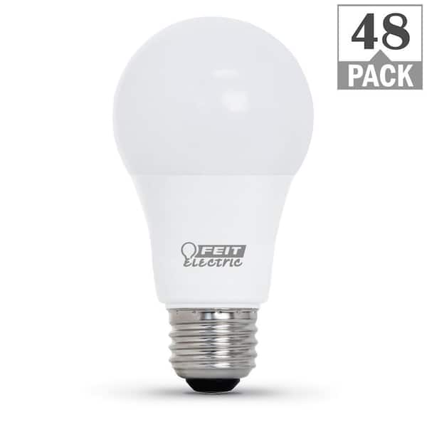 Feit Electric 40-Watt Equivalent A19 Dimmable CEC Title 20 90+ CRI E26 Medium LED Light Bulb, Soft White 2700K (48-Pack)