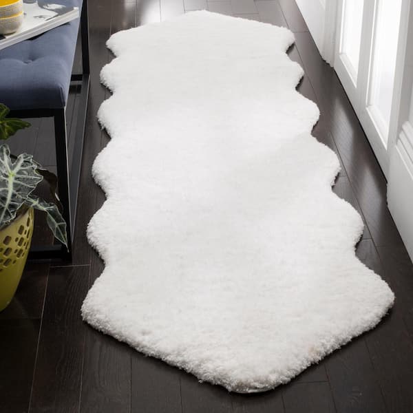 Sheep Shag Ivory 2 ft. x 6 ft. Solid Runner Rug