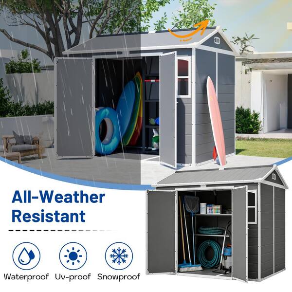 ToolCat 8x6 ft Plastic Utility Shed with Lockable Door
