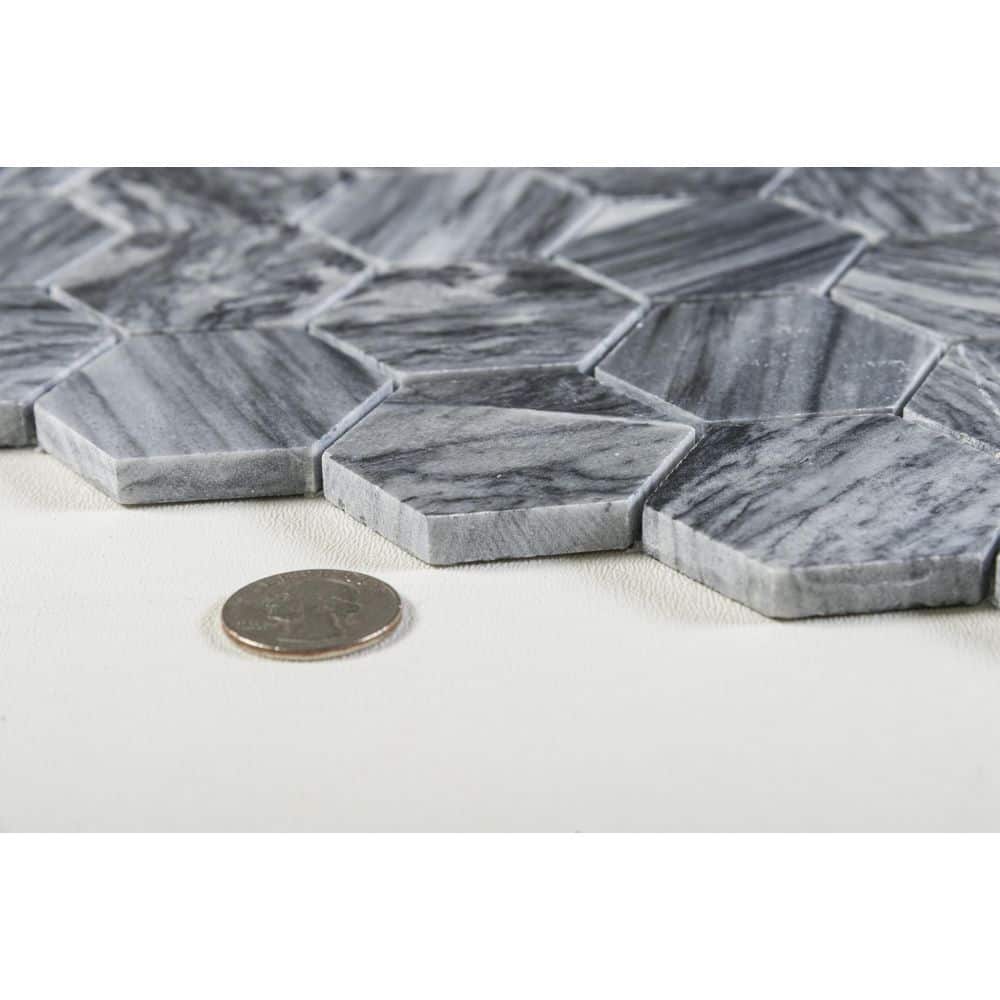 Pebble Gray Matte Honeycomb Natural Stone Mosaic Tile