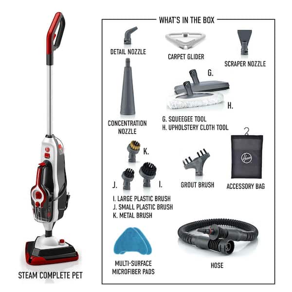 Steam Complete Pet Corded Steam Mop, Steam Cleaner with Multi-Purpose Handheld Steamer for Tile and Hard Floor in White