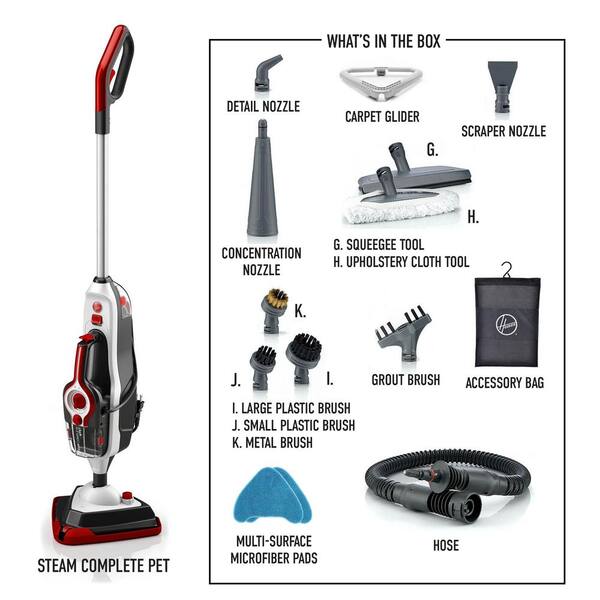 HOOVER UH71320-WH21000 WindTunnel Bagless Pet Upright Vacuum Cleaner with Automatic Cord Rewind and Steam Complete Pet Steam Mop - 3