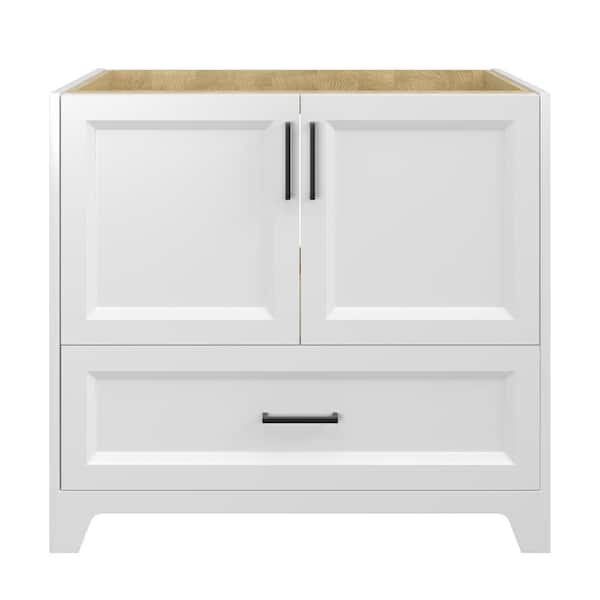 Getpro 36 in. W x 22 in. D x 34 in. H Freestanding Bath Vanity Cabinet without Top in White for Bathroom Solid Wood Soft Close