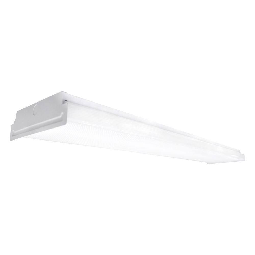 Commercial Electric 4 ft. 5600 Lumens Square Lens Integrated LED White Wrap Light, 4000K (2-Light)