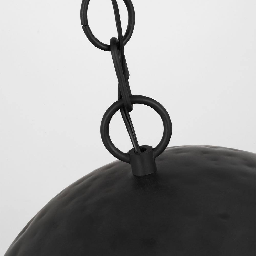 Aged Iron Dome Single Light Pendant with Chain