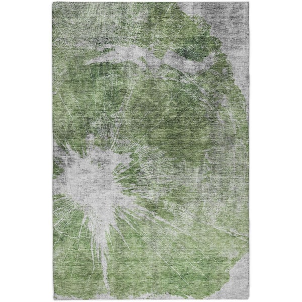Dream Shag Premium Machine Washable Abstract ADS719 Aloe 5 ft. x 7 ft. 6 in. Area Rug