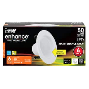 4 in. Integrated LED White Retrofit Recessed Light Trim Dimmable CEC Title 24 Downlight Soft White 2700K, 6-Pack